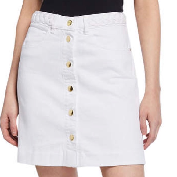 Frame Claire Button-Front Mini Skirt